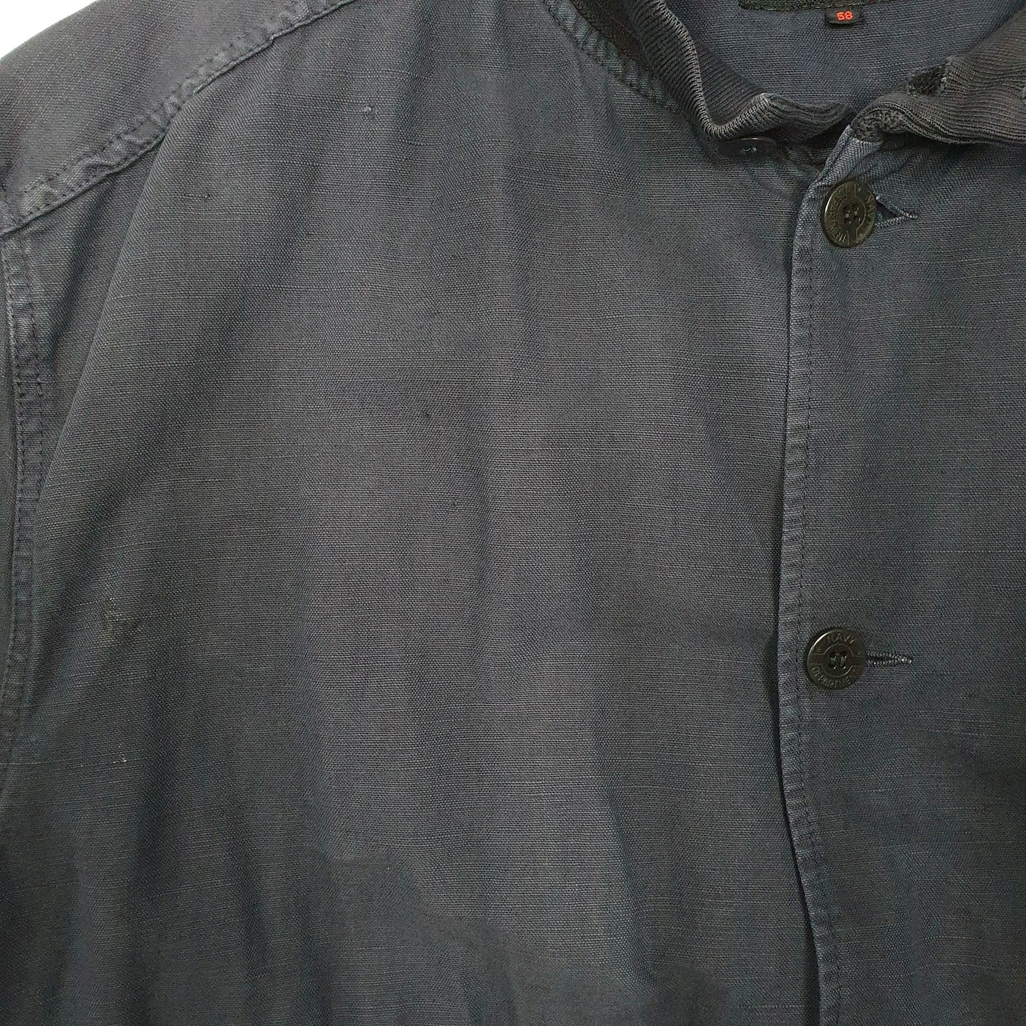 Mens Navy Navy Fly 3 Department Vintage 1980s Chore Sailors  Coat