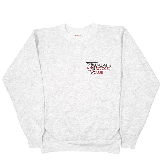 Mens Grey Hanes Tualatin Soccer Club Oregon USA Crewneck Jumper