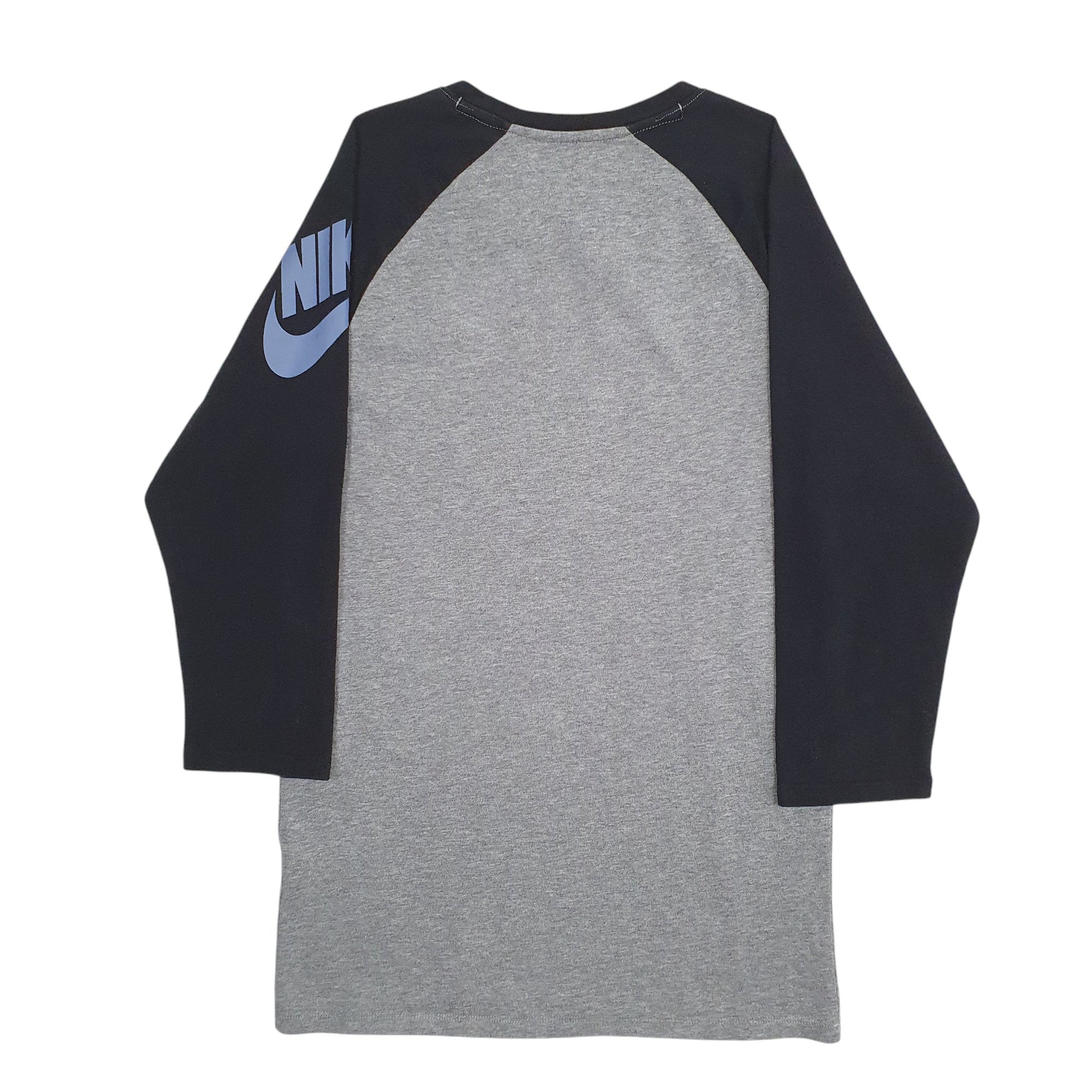 Mens Grey Nike Raglan Long Sleeve T Shirt