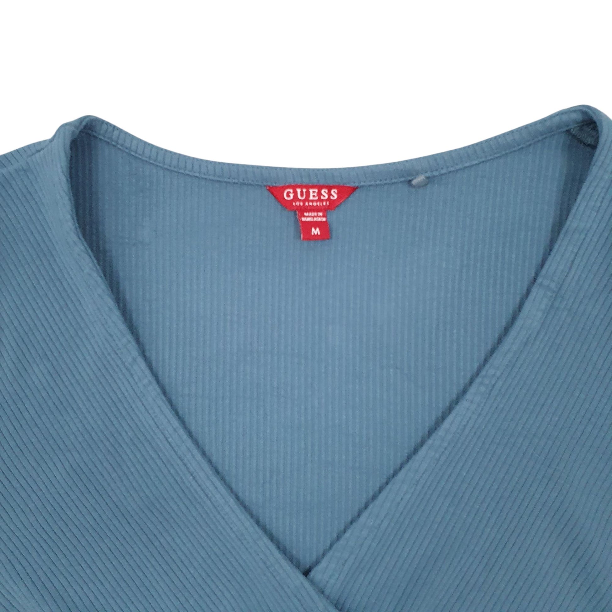 Womens Blue Guess Blouse Stretch Long Sleeve T Shirt