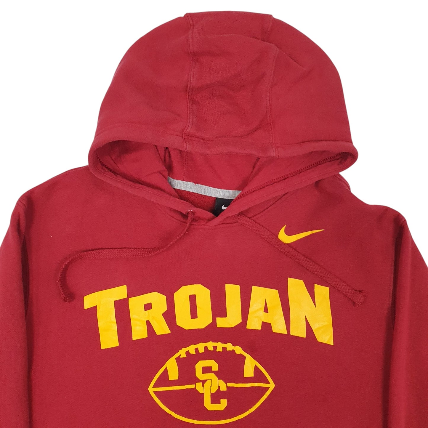 Mens Red Nike Trajan Football Hoodie Jumper