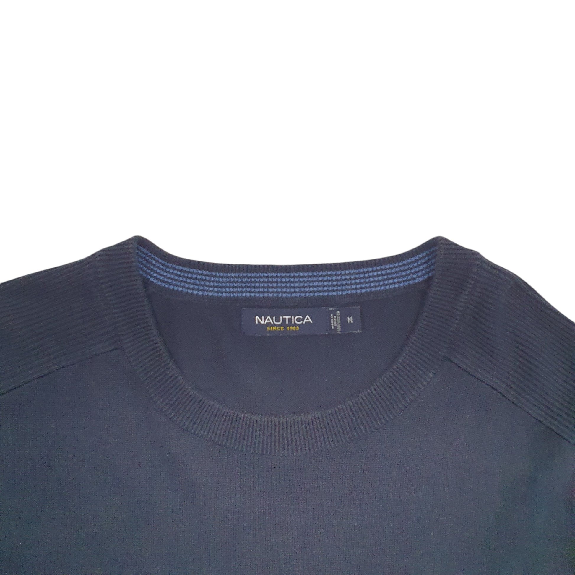 Mens Blue Nautica Knit Crewneck Jumper