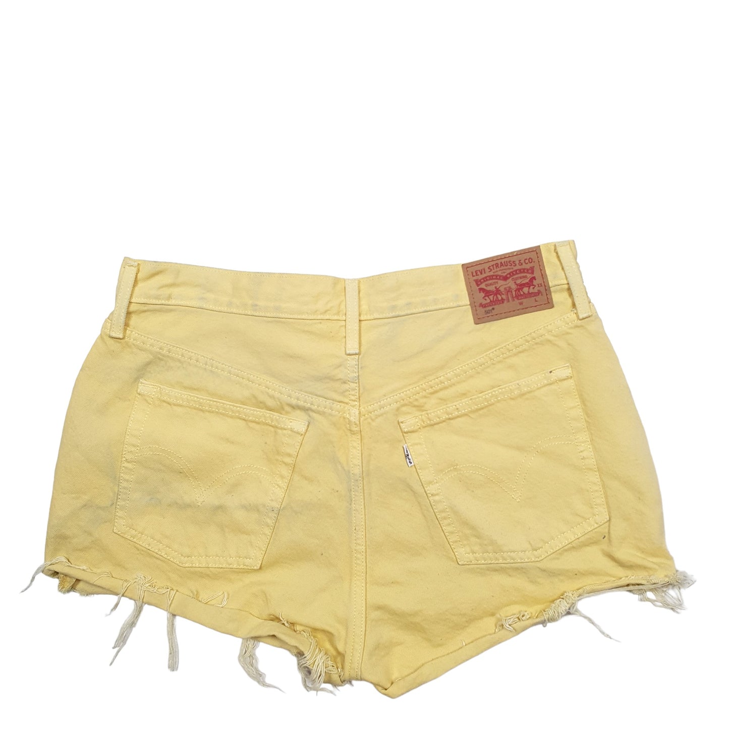 Womens Yellow Levis 501 Jorts Denim Shorts