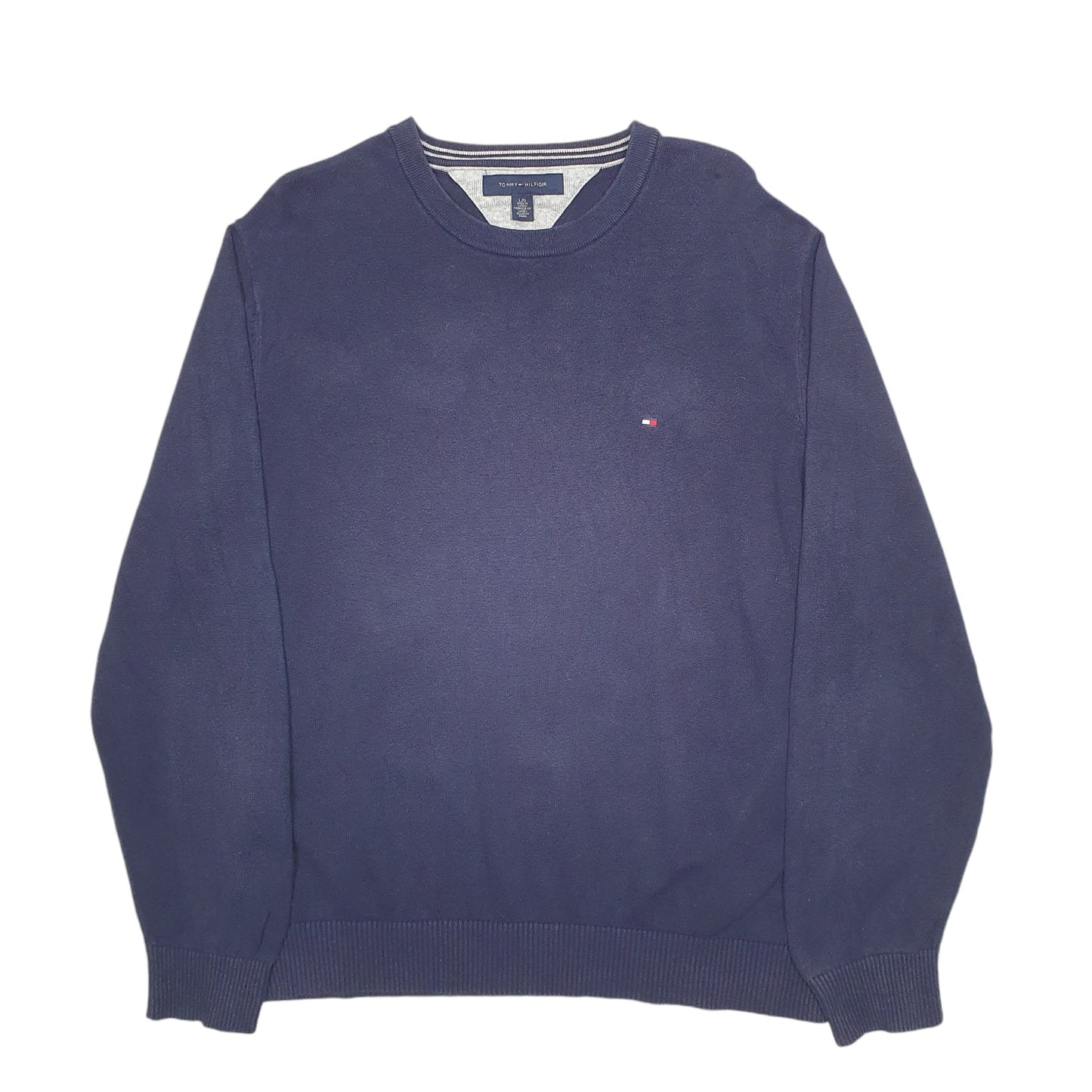 Mens Navy Tommy Hilfiger Knit Crewneck Jumper