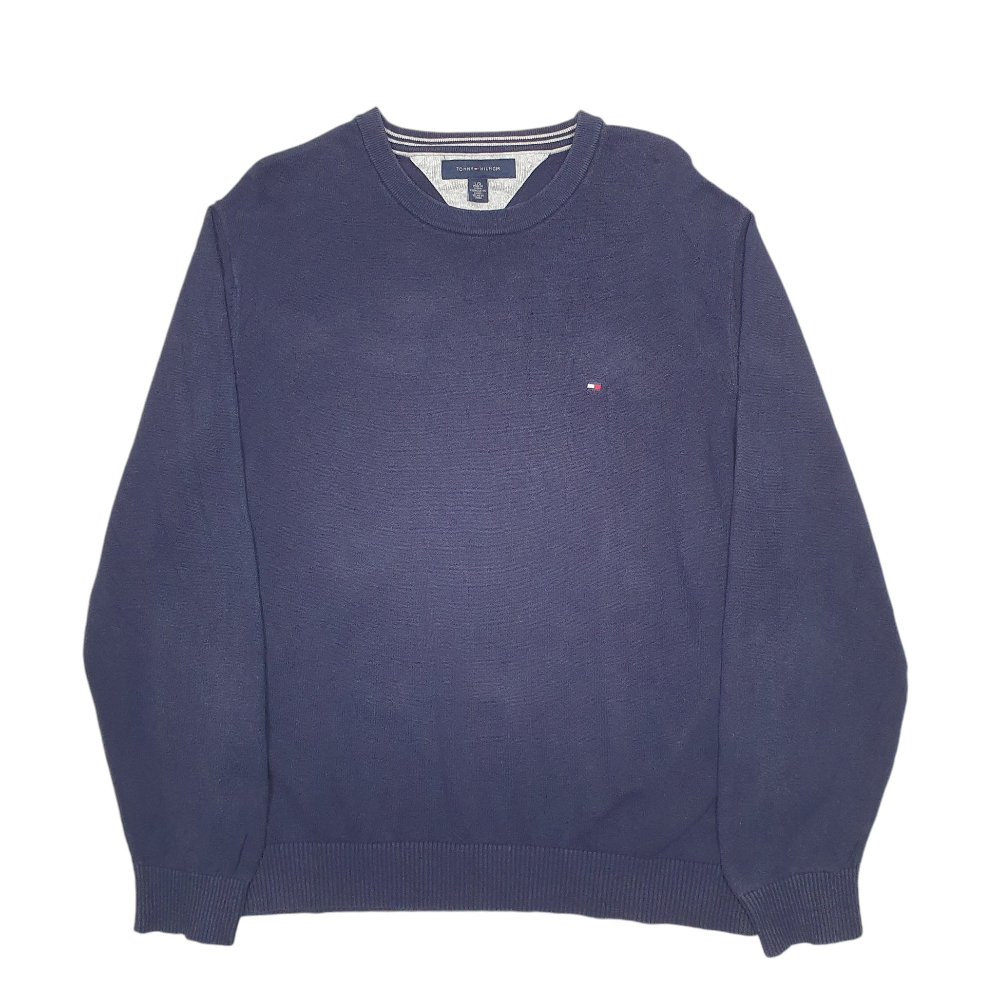 Mens Navy Tommy Hilfiger Knit Crewneck Jumper
