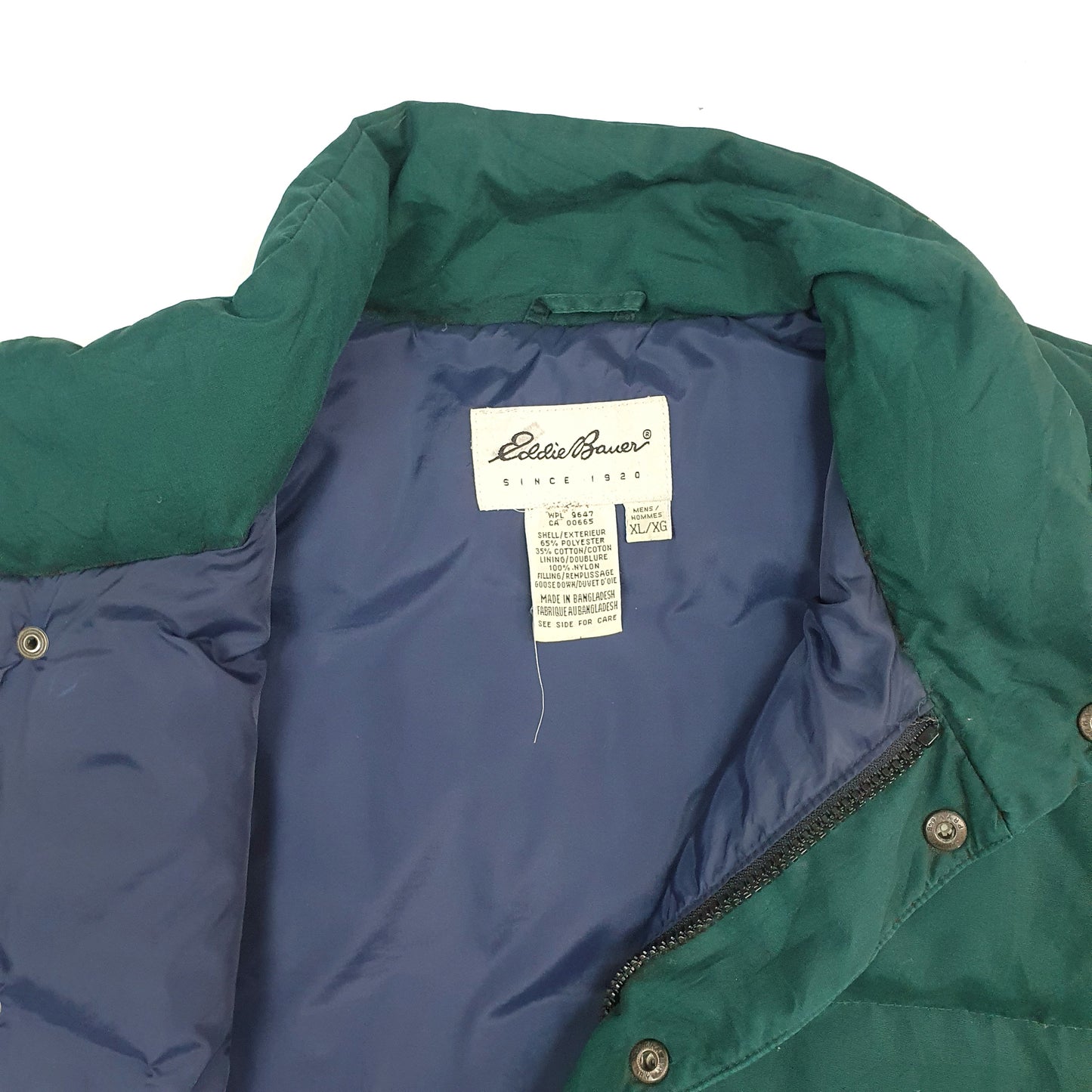 Mens Green Eddie Bauer Vintage 1990s Vest  Coat