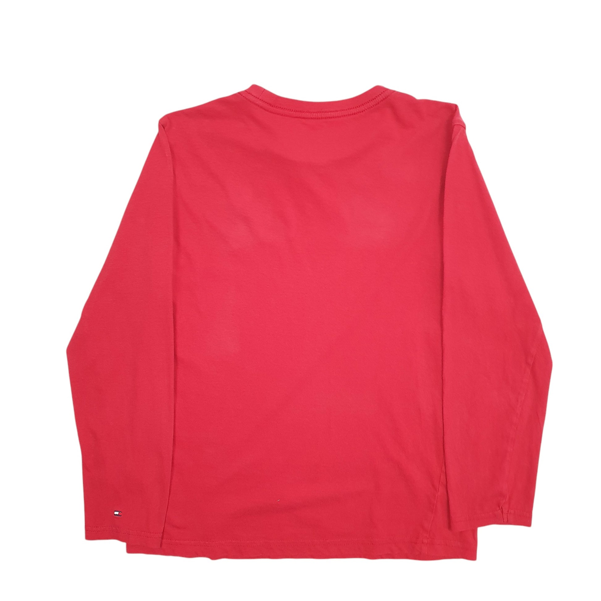 Womens Red Tommy Hilfiger Spellout Long Sleeve T Shirt