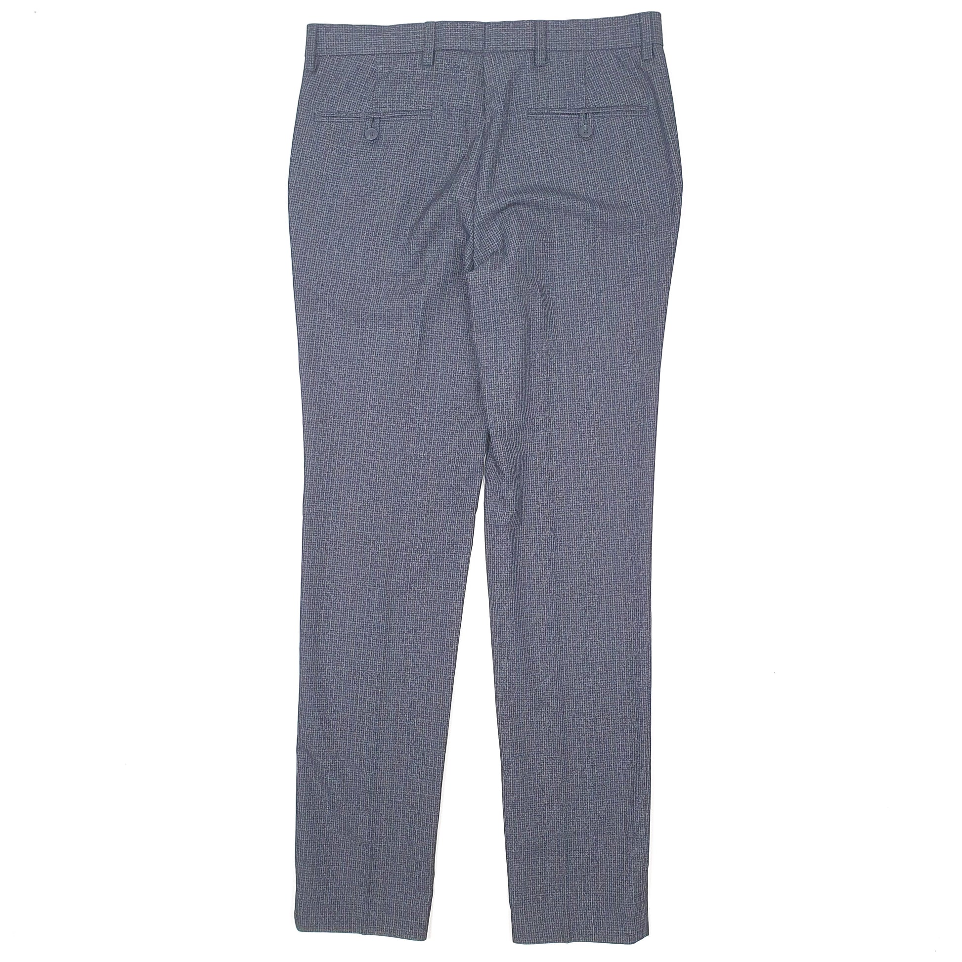 Mens Grey M&S Check Formal Trousers