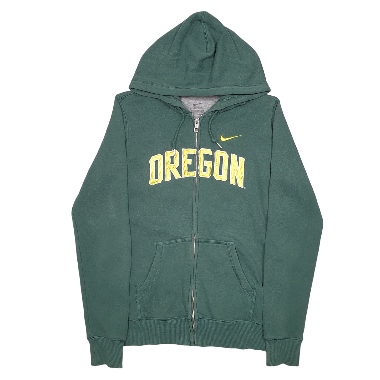 Womens Green Nike Hoodie Oregon Track Running Spellout Full Zip Jumper