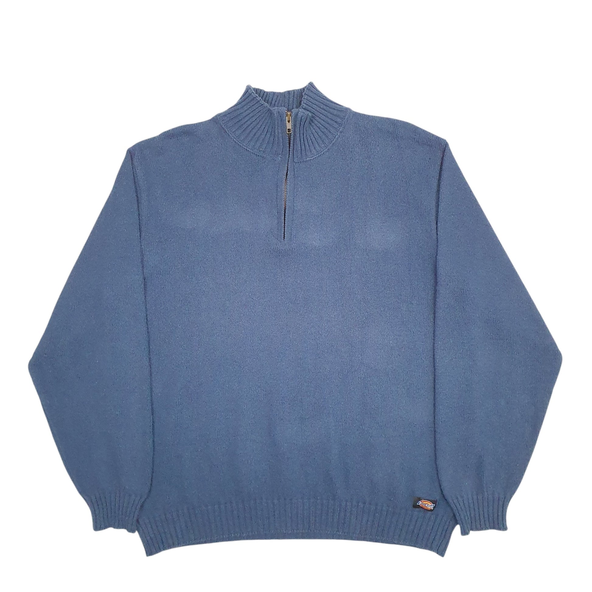 Mens Blue Dickies  Quarter Zip Jumper