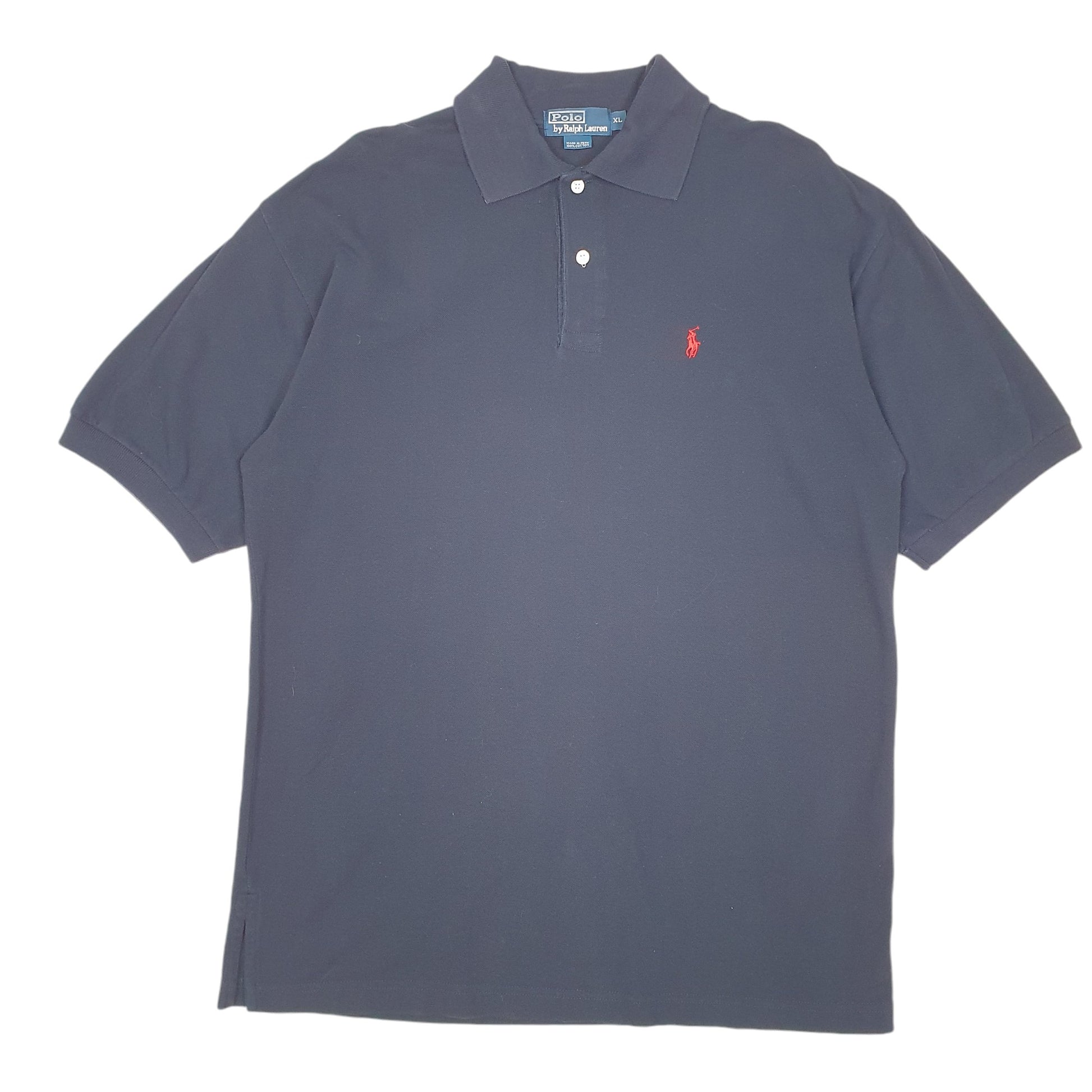Mens Navy Polo Ralph Lauren Vintage Short Sleeve Polo Shirt