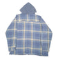 Mens Blue Dickies Hooded Overshirt Shacket Plaid Insulated Hoodie Coat