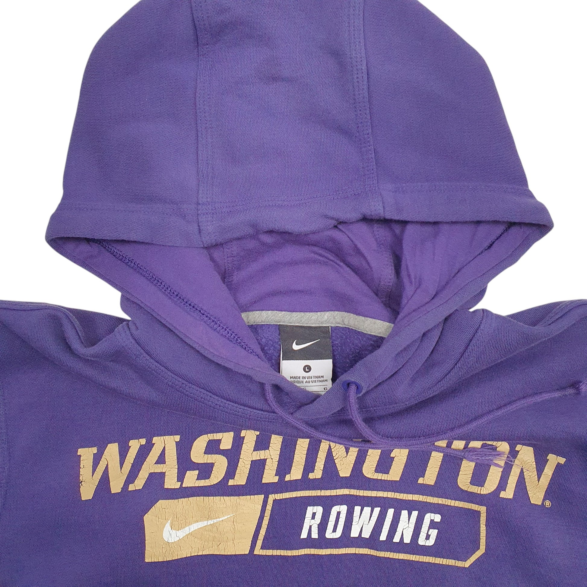 Mens Purple Nike Washington Rowing Spellout Hoodie Jumper