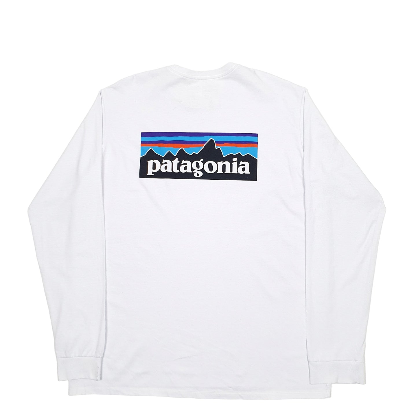 Mens Blue Patagonia Spellout Long Sleeve T Shirt