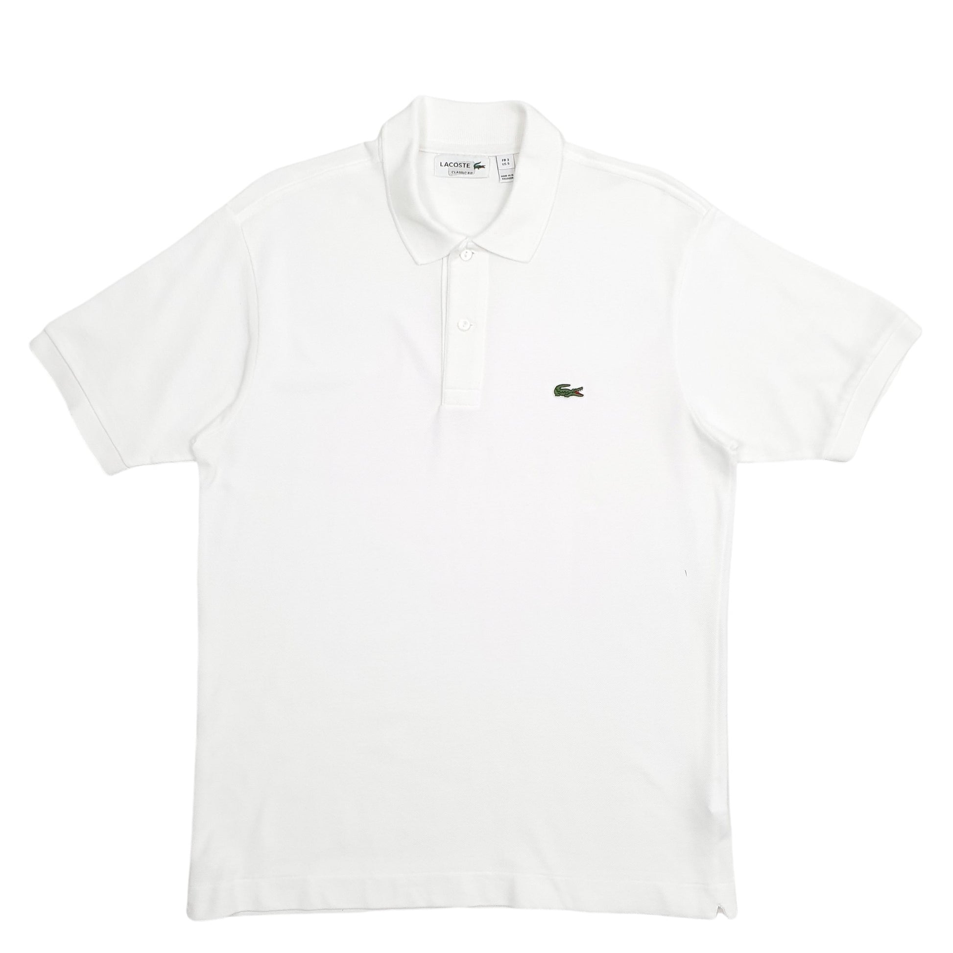 Mens White Lacoste  Short Sleeve Polo Shirt