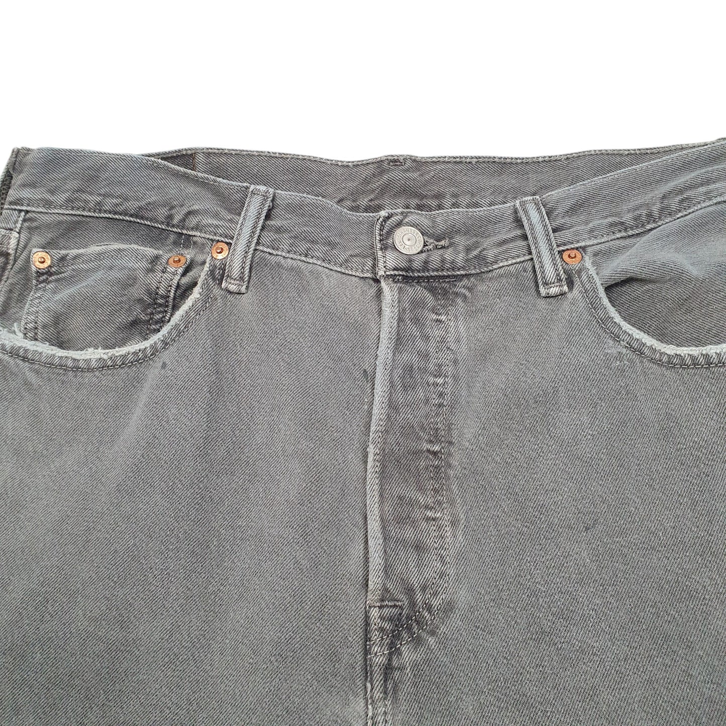 Mens Grey Levis 501 Jorts Denim Shorts