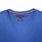 Mens Blue Tommy Hilfiger Slim Fit V Neck Organic Short Sleeve T Shirt