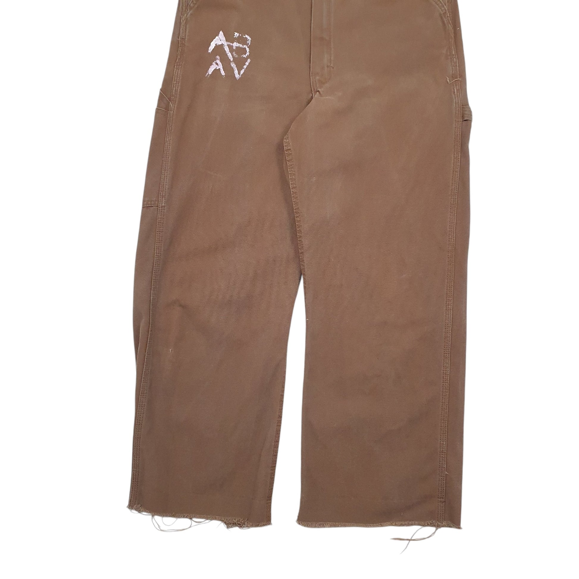 Mens Brown Dickies Denim Overalls Bib Dungaree Trousers