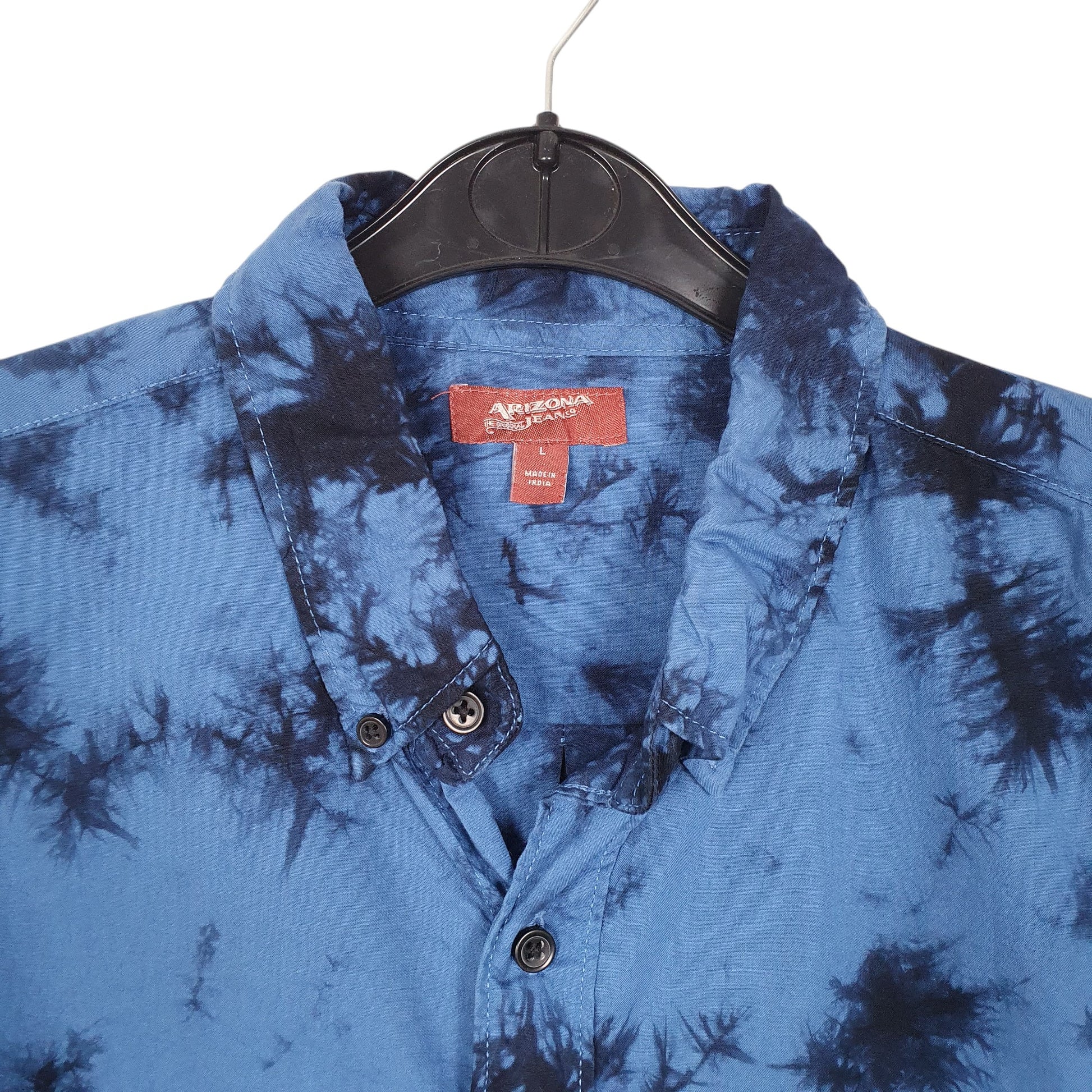 Mens Blue Arizona Jean Co Tie Dye Short Sleeve Shirt