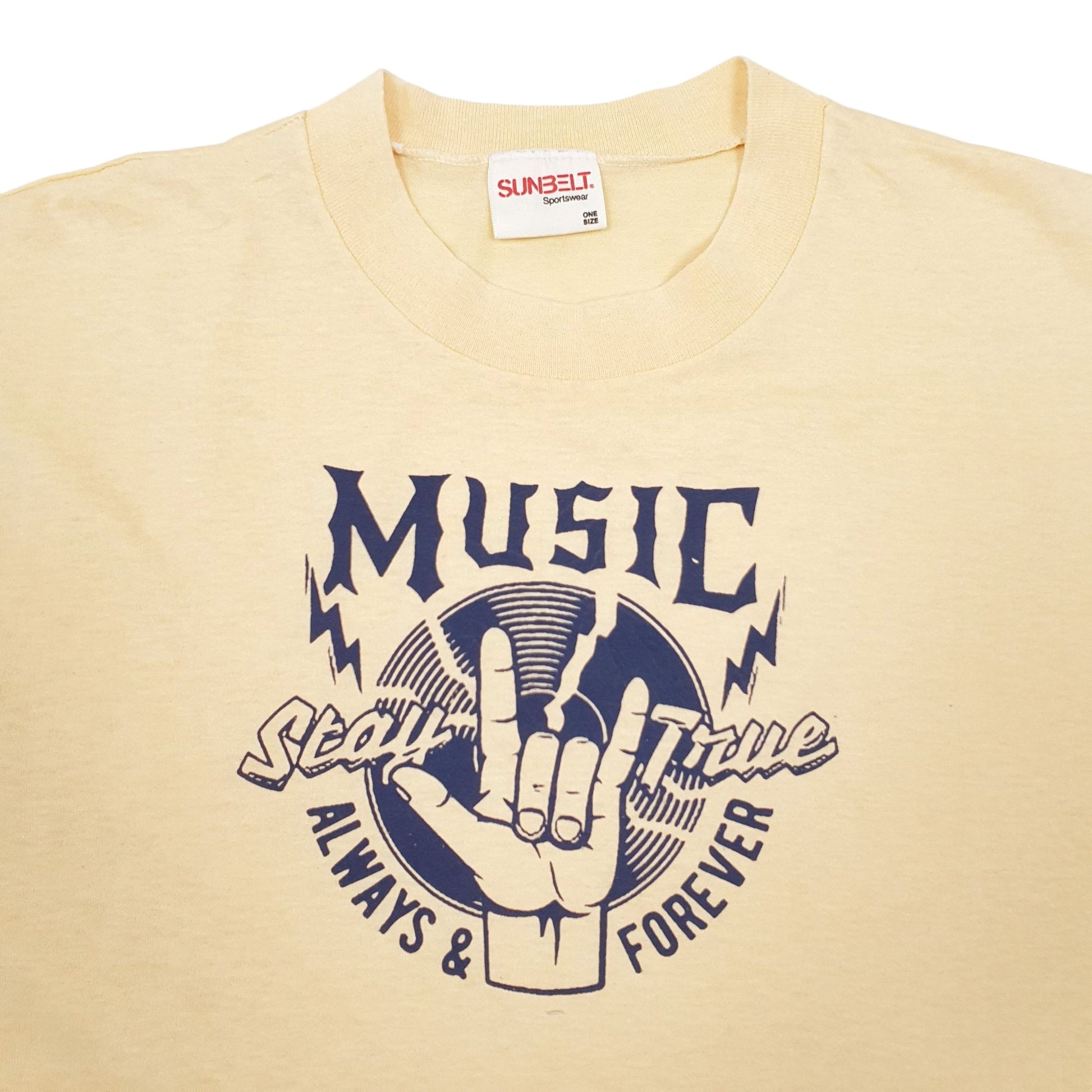 Mens Yellow Sun Belt Vintage 90s Short Sleeve T Shirt