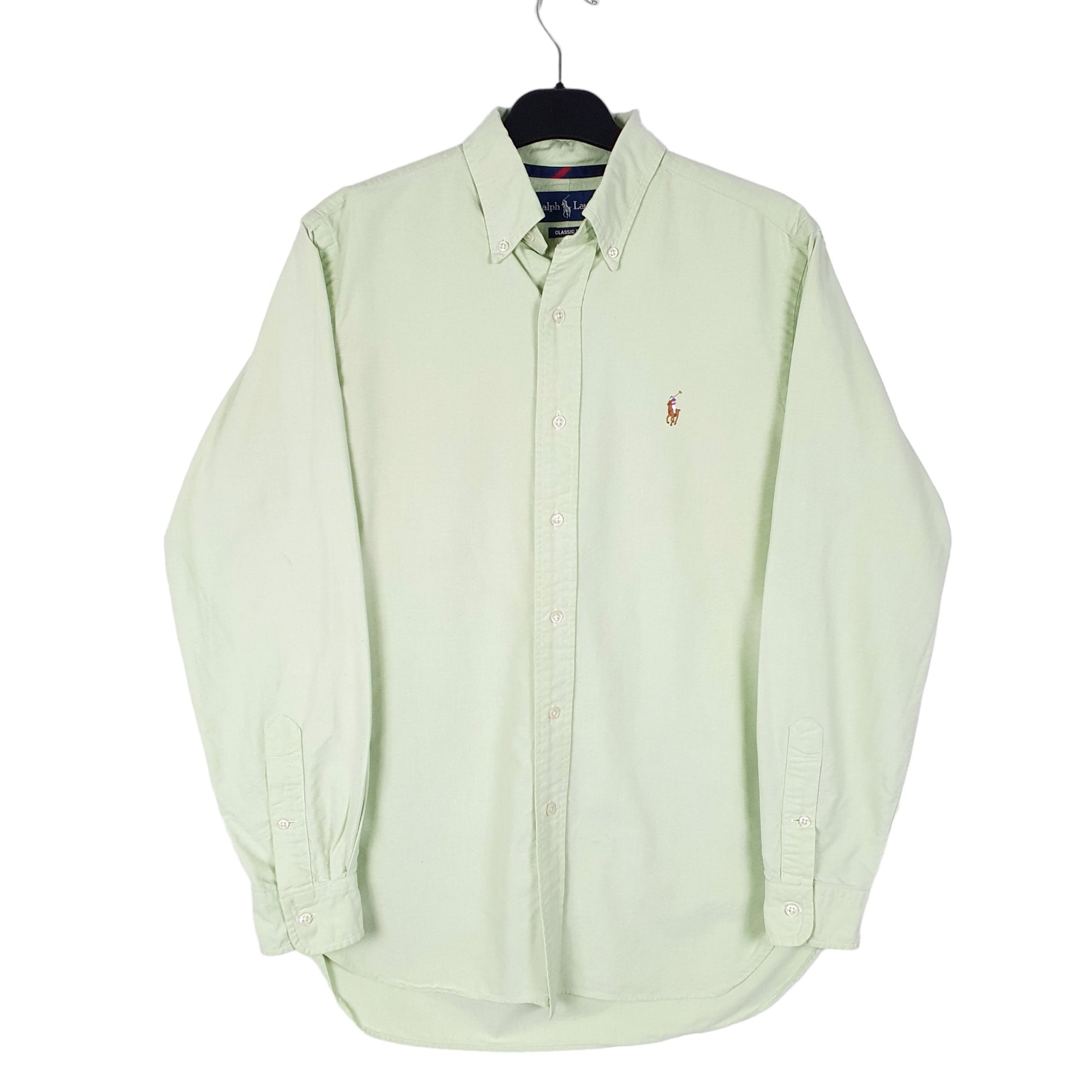 Mens Green Ralph Lauren Oxford Long Sleeve Shirt