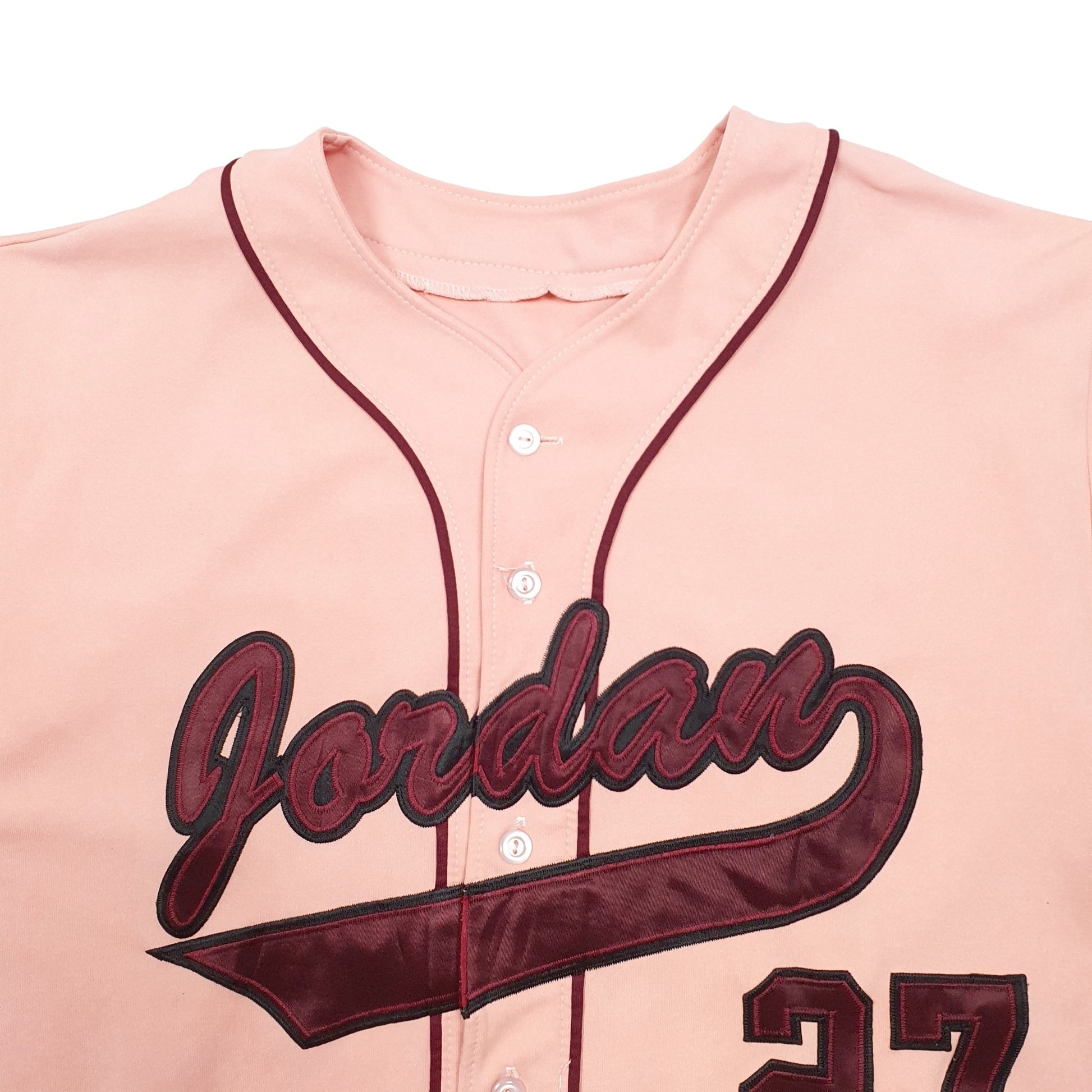 Mens Pink Delong MLB Baseball Jersey Jordan Short Sleeve T Shirt