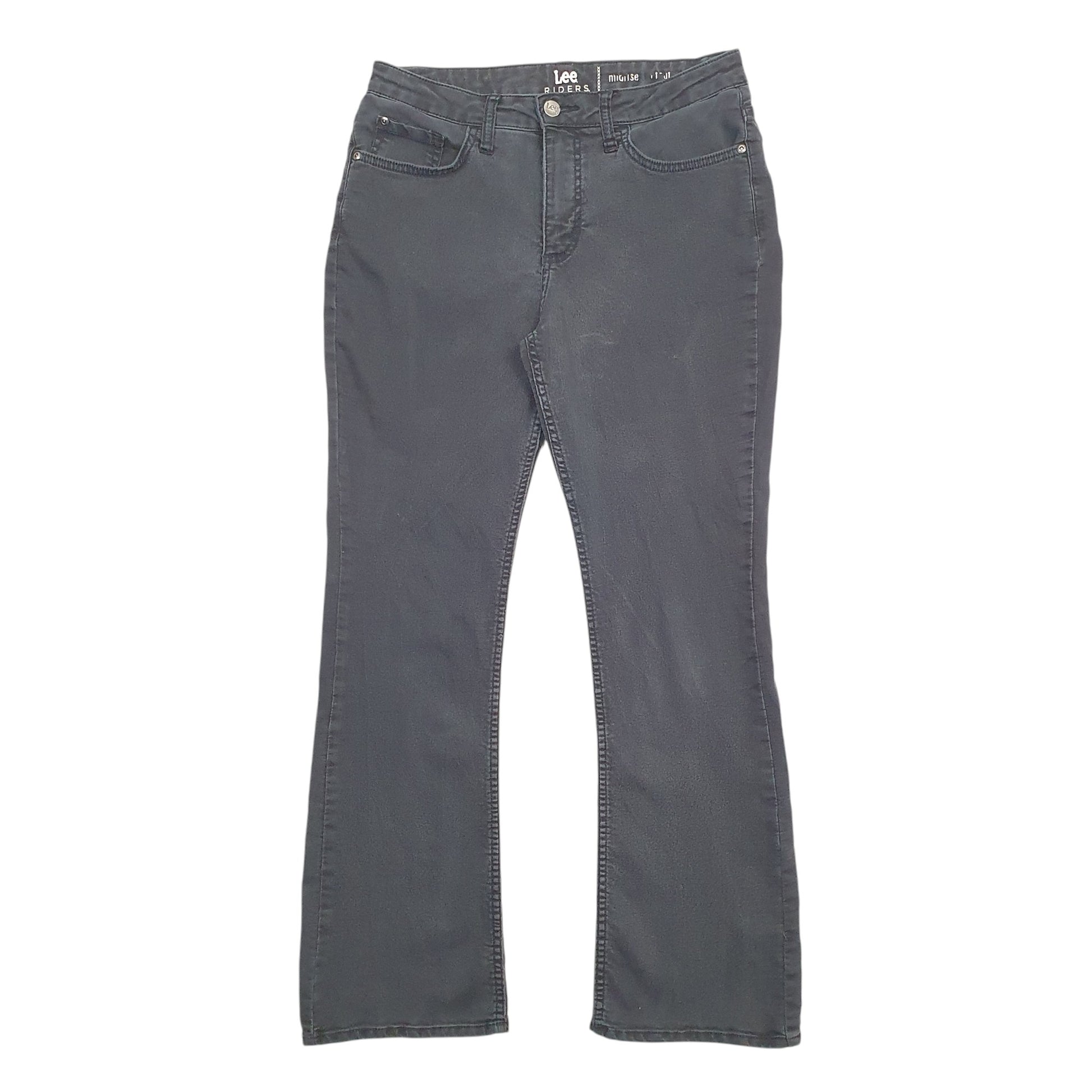 Womens Black Lee Stretch Fit Mid Rise Riders JeansW28 L28