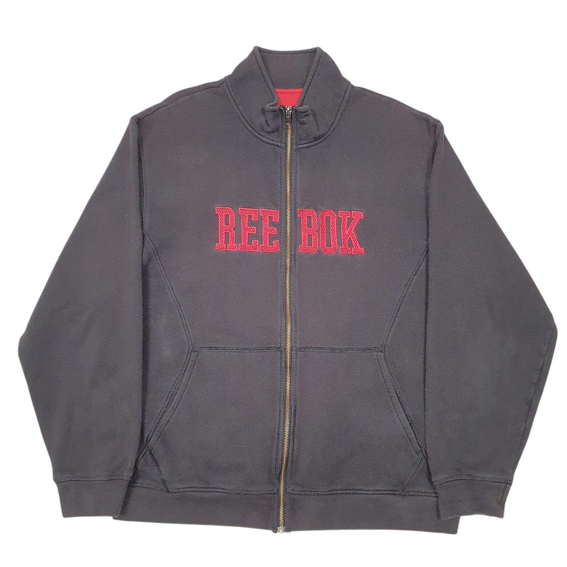 Mens Black Reebok Spellout Full Zip Jumper