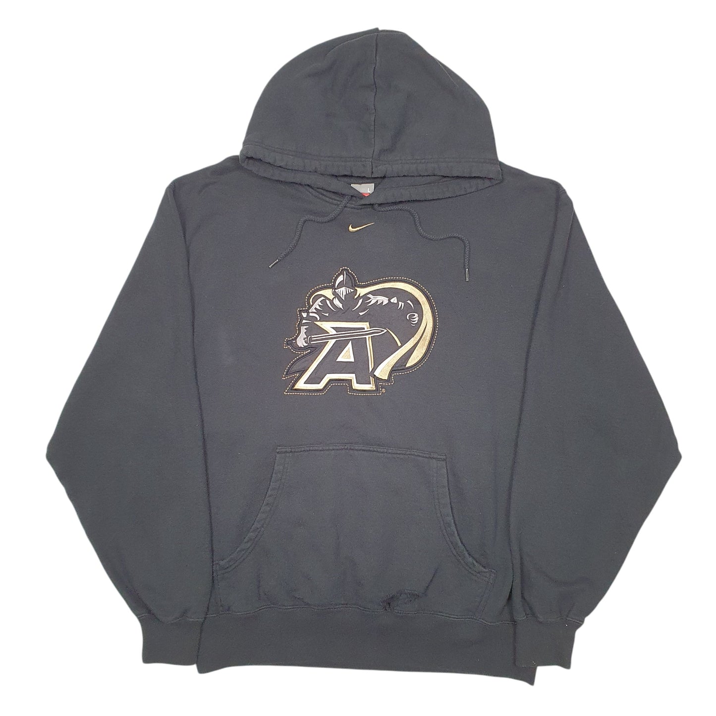 Mens Black Nike Vintage Team 2000s Army Black Knights Basketball Hoodie Jumper