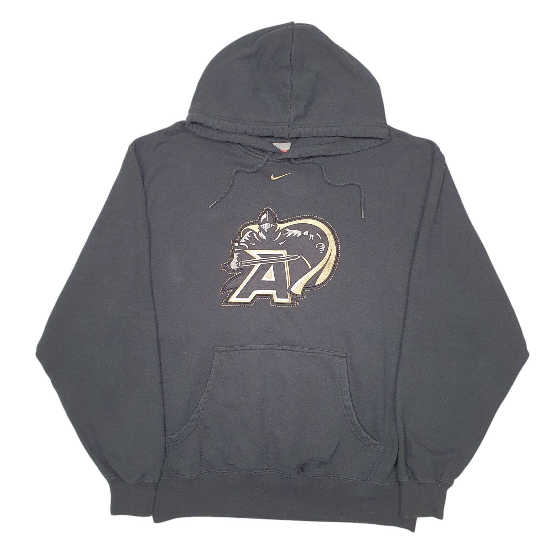 Mens Black Nike Vintage Team 2000s Army Black Knights Basketball Hoodie Jumper