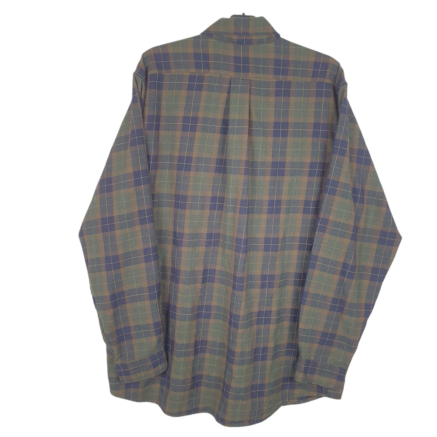 Mens Khaki L.L.Bean Tall Flannel Overshirt Long Sleeve Shirt