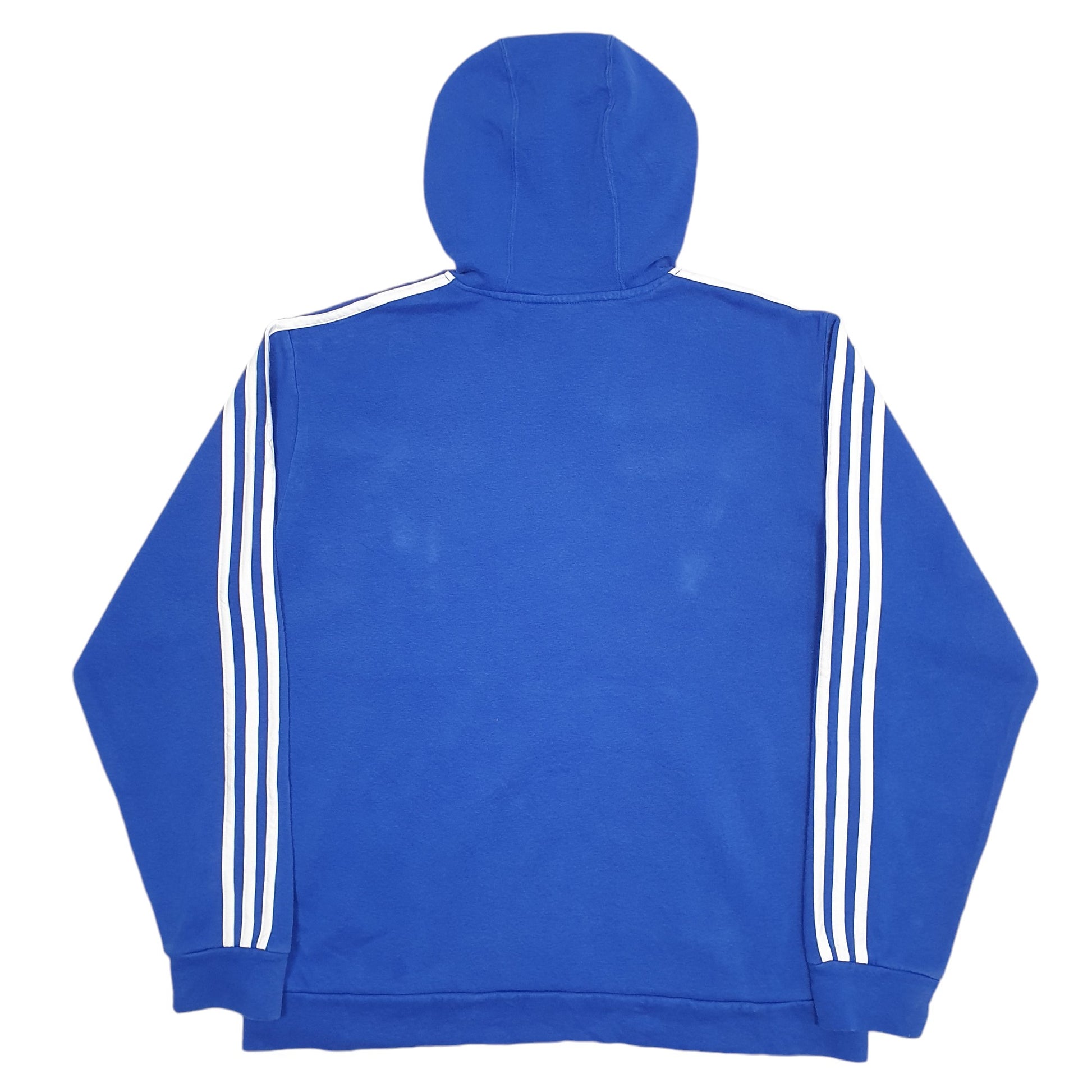 Mens Blue Adidas Spellout Hoodie Jumper