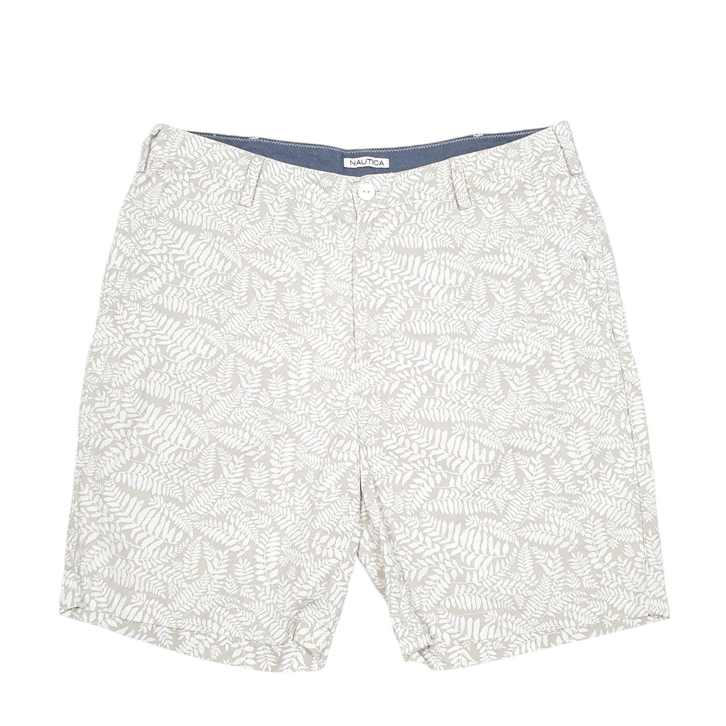 Mens Beige Nautica Fern Print Leaf Chino Shorts