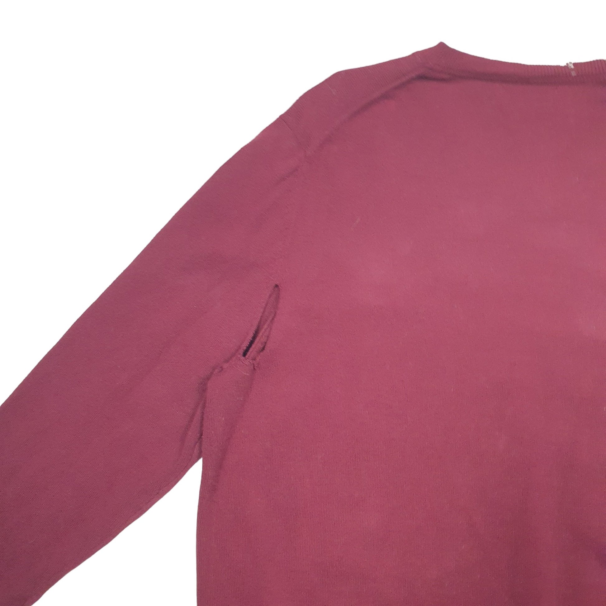 Mens Burgundy Nautica Knit Crewneck Jumper