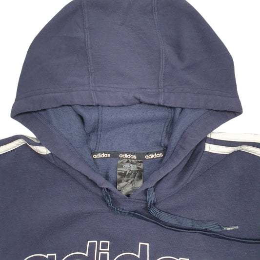 Mens Navy Adidas Spellout Hoodie Jumper