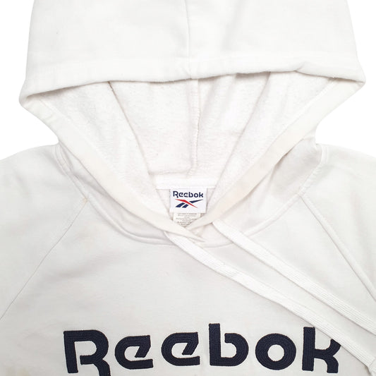 Womens White Reebok Spellout Hoodie Jumper