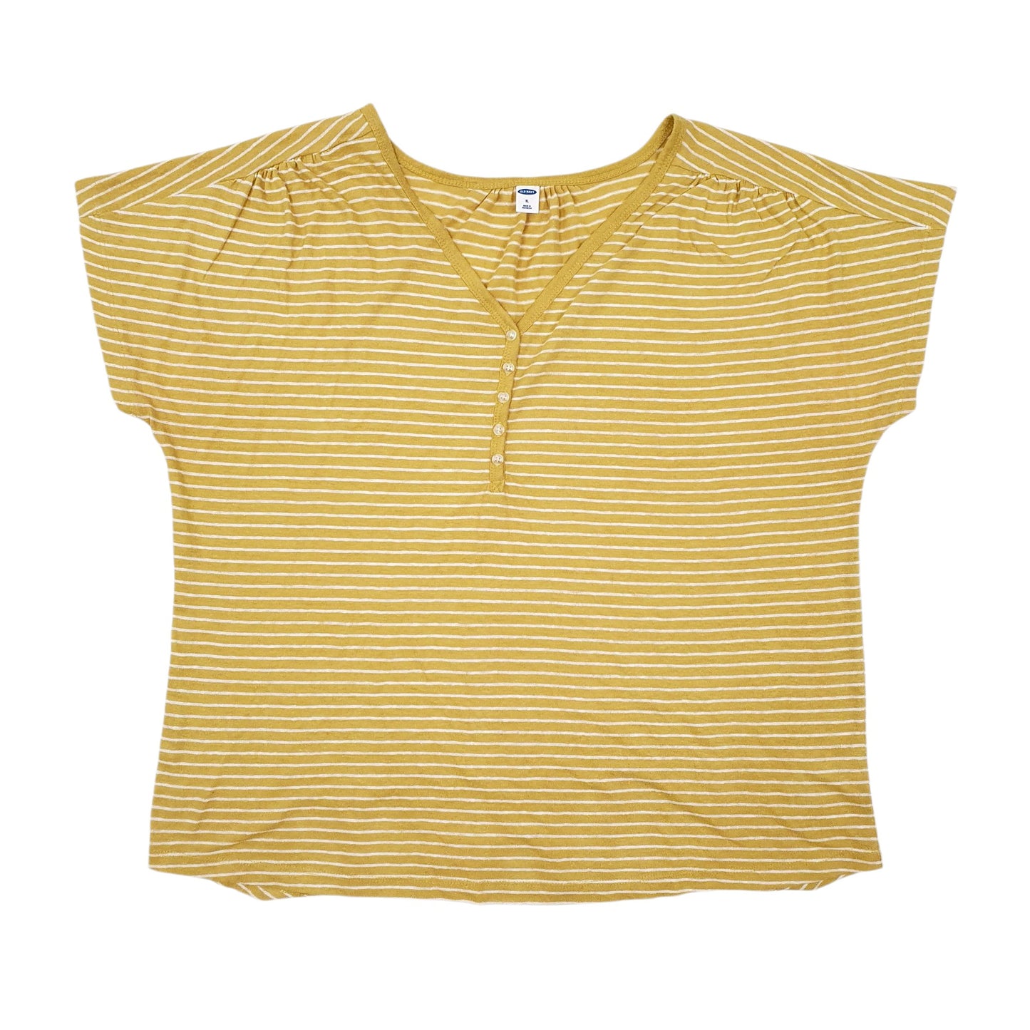 Womens Yellow Old Navy Blouse Short Sleeve T Shirt