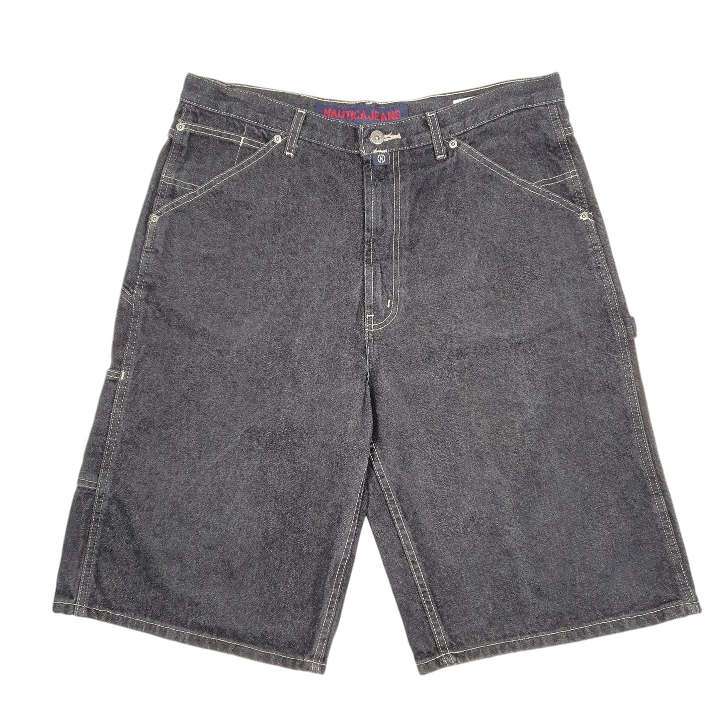 Mens Black Nautica Baggy Jorts Jean Denim Shorts