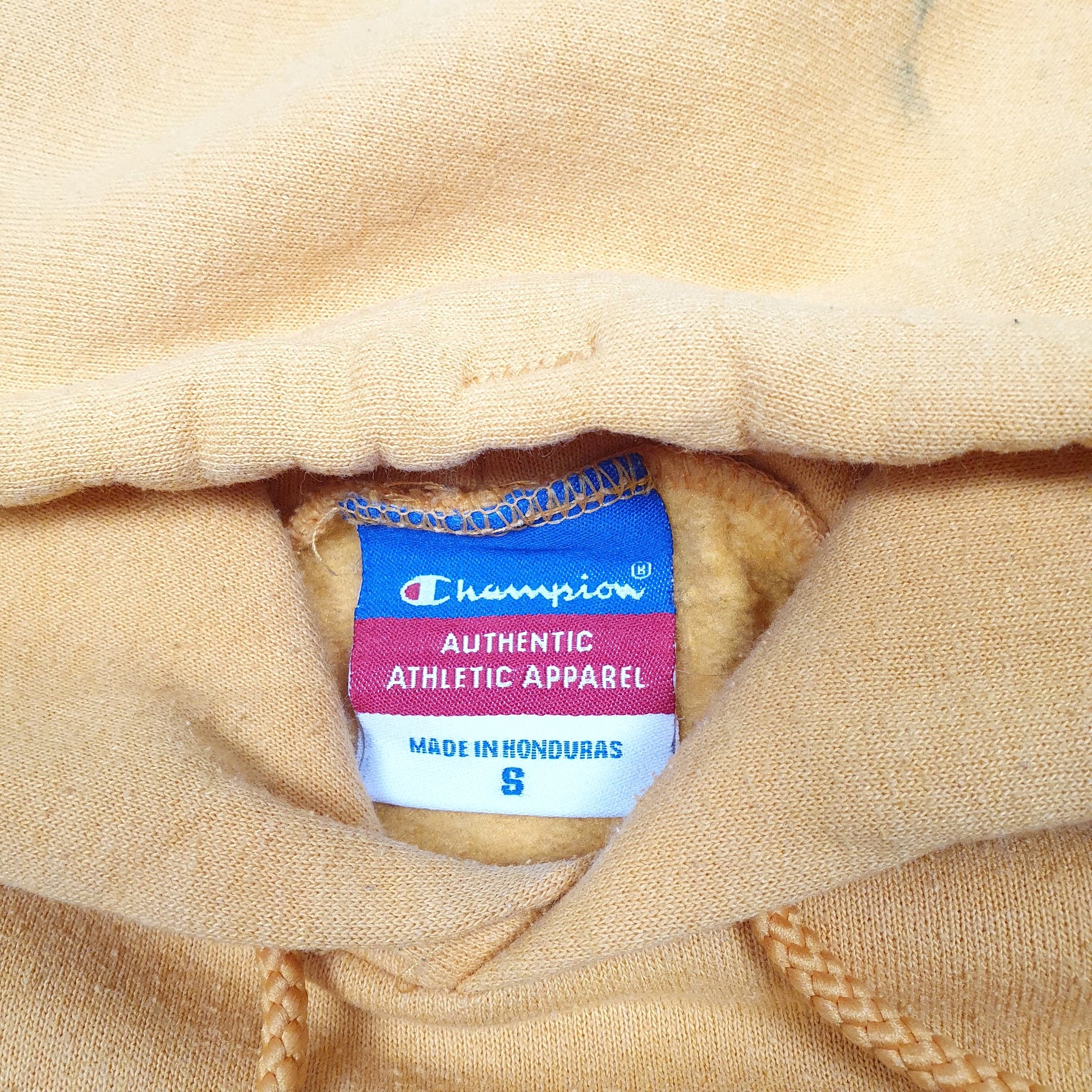 Mens Yellow Champion US Navy Spellout USN Hoodie Jumper