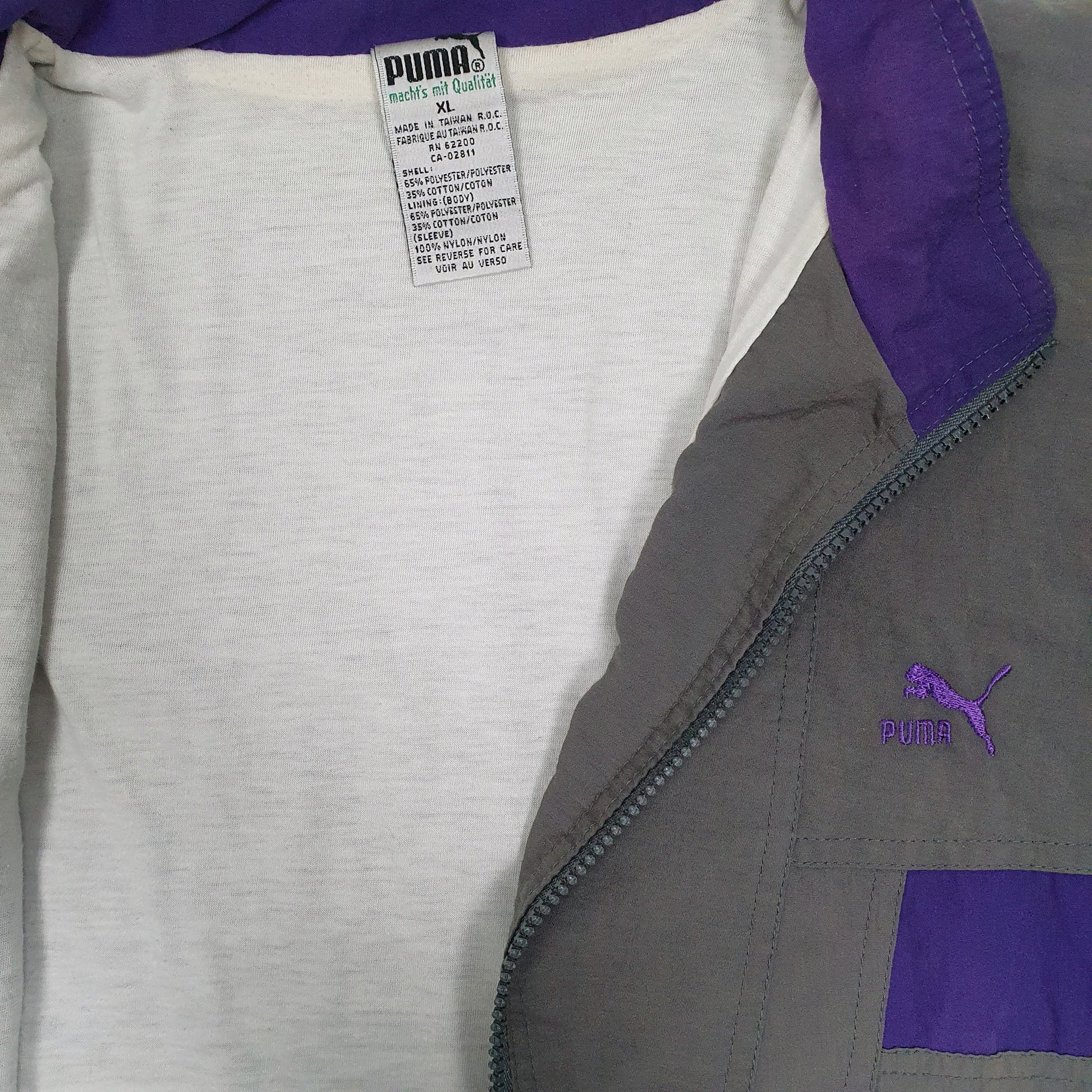 Mens Grey Puma Vintage 80s  Coat