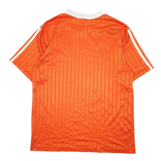 Mens Orange Adidas Vintage 90s Active Football Gym Short Sleeve T Shirt
