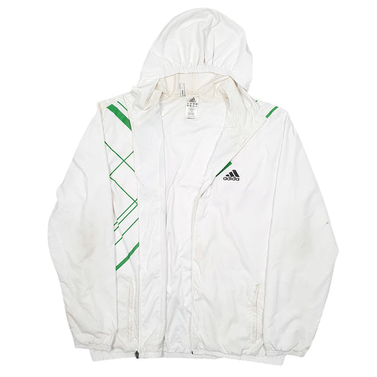 Mens White Adidas Hooded Lightweight Vest Coat