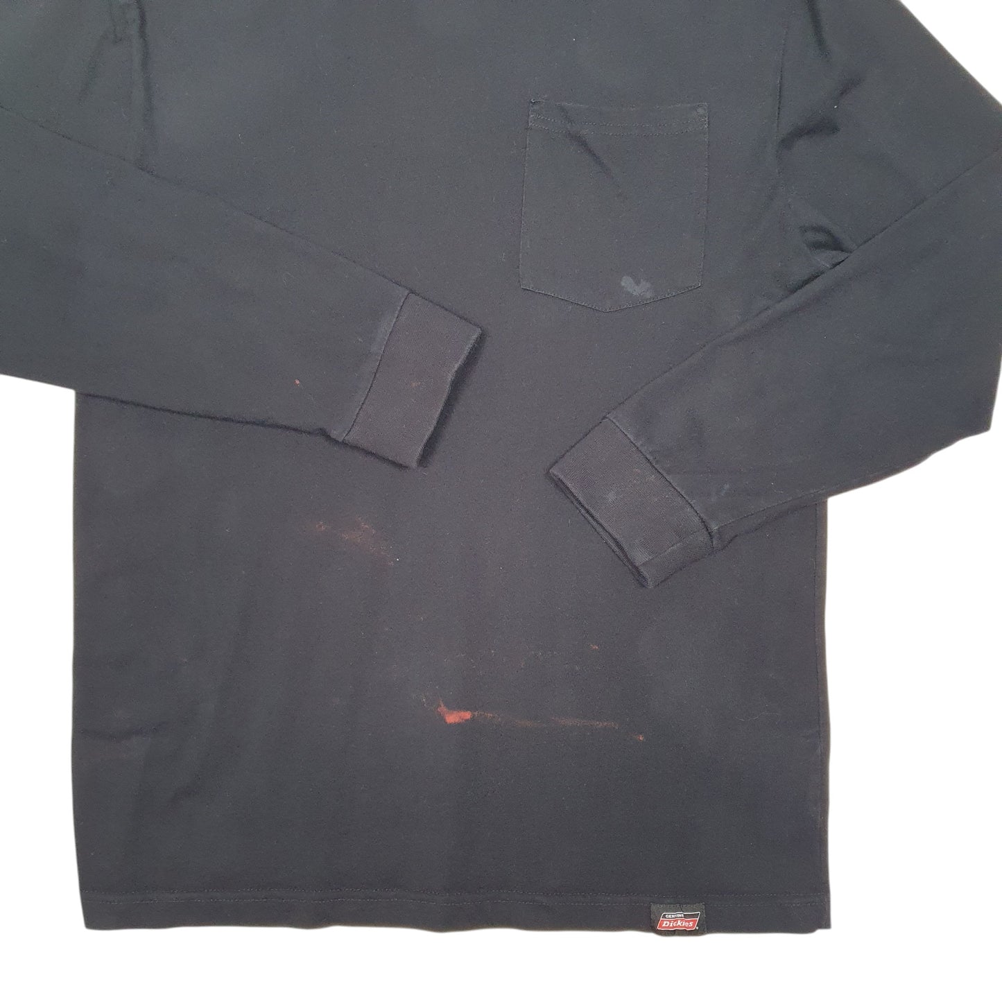 Mens Black Dickies Pocket Workwear Long Sleeve T Shirt