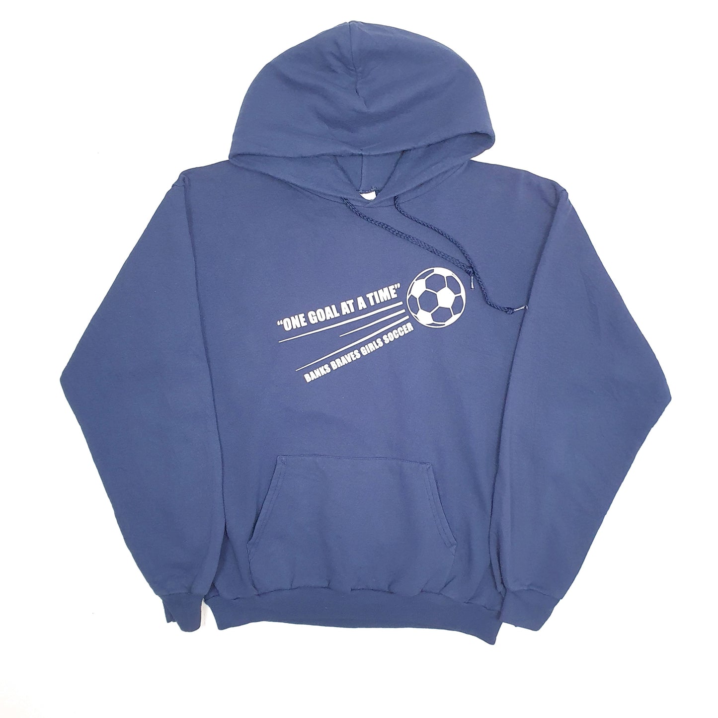 Mens Navy Port & Company Soccer Football Hoodie Jumper