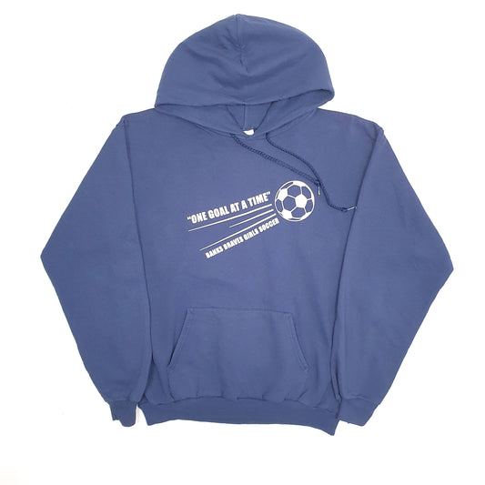 Mens Navy Port & Company Soccer Football Hoodie Jumper