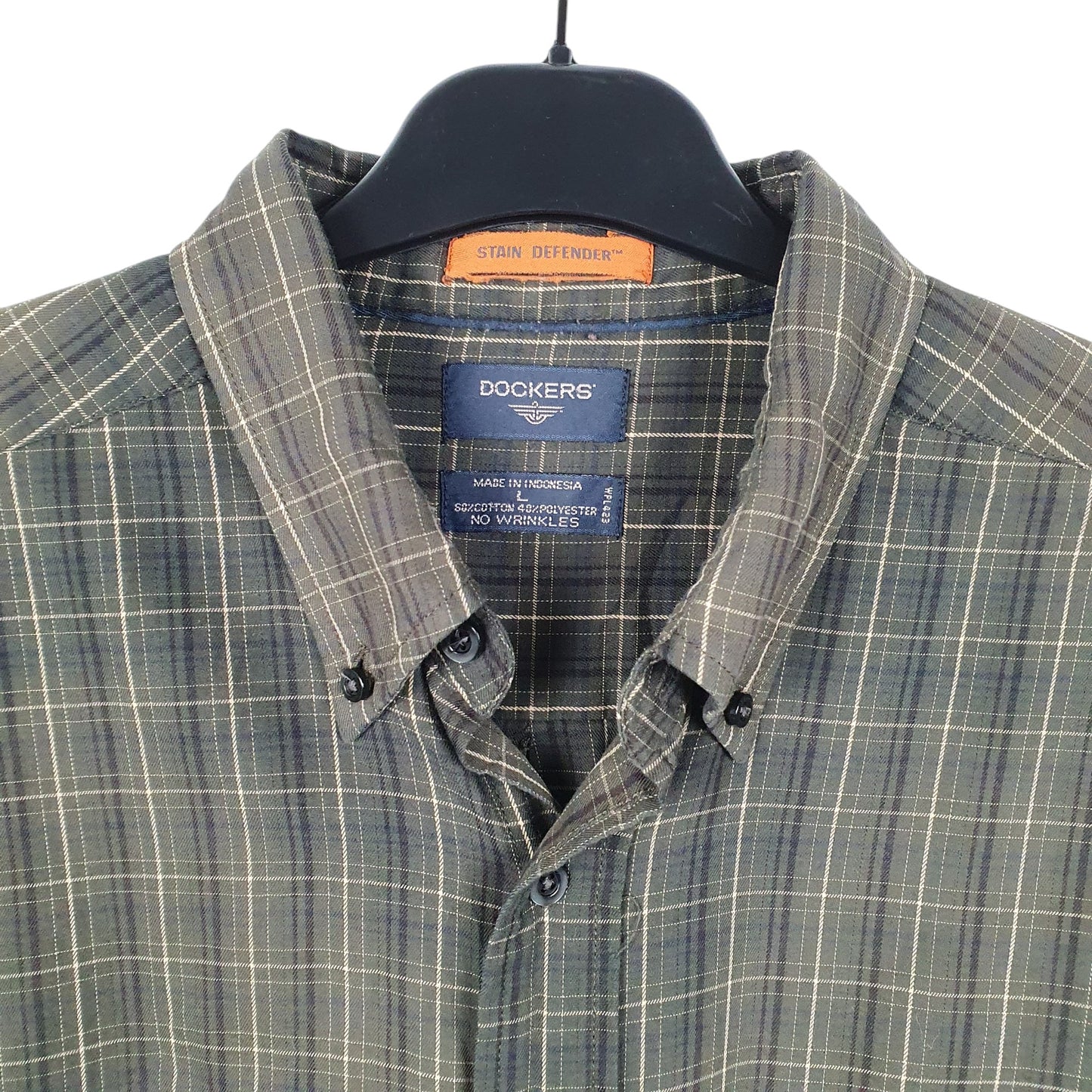 Mens Green Dockers  Long Sleeve Shirt