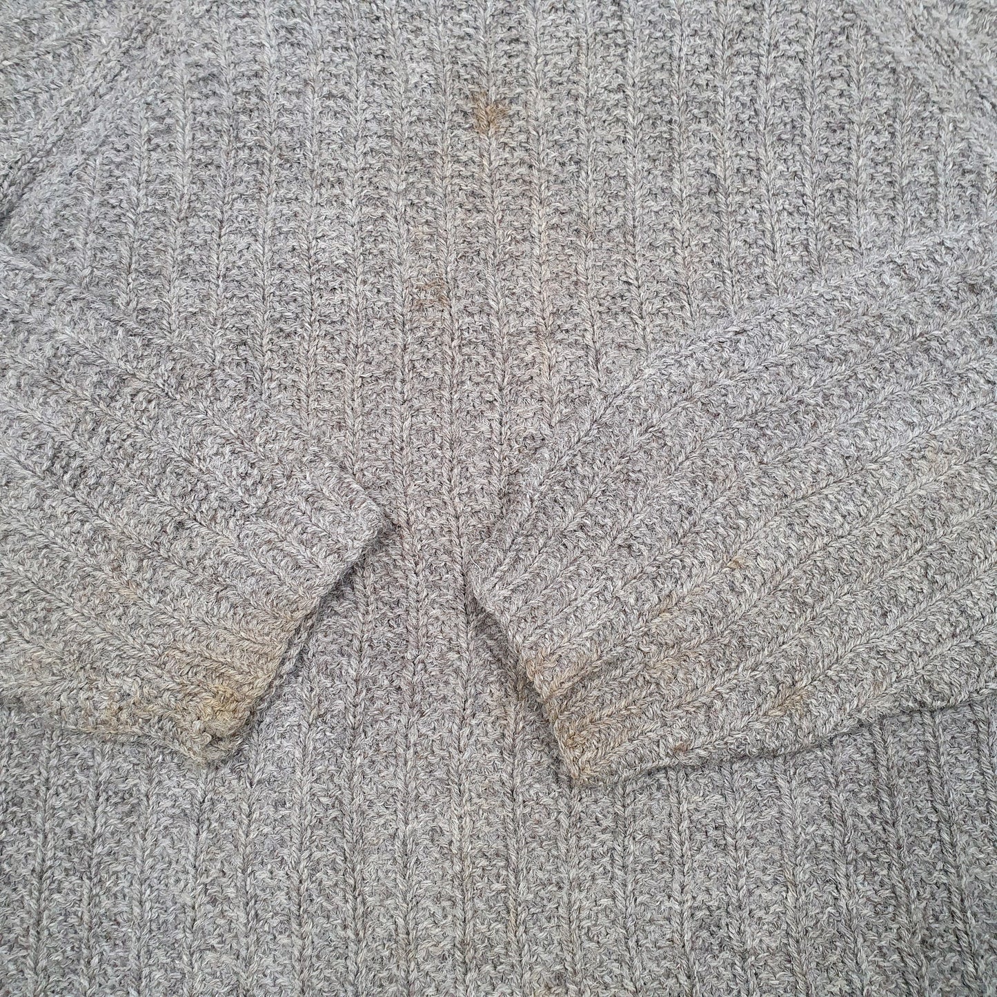 Womens Beige Unbranded Vintage Chunky Knit Crewneck Jumper