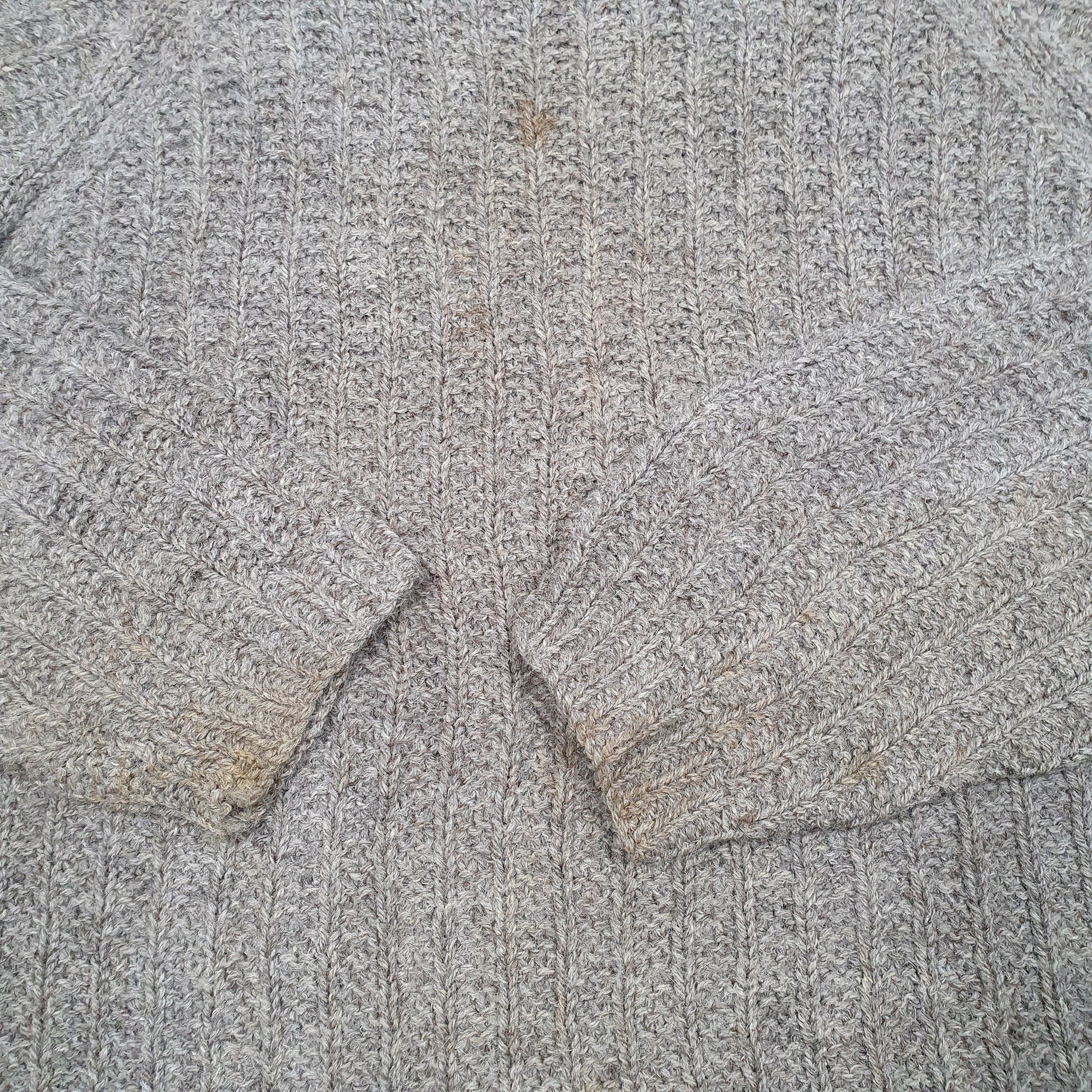 Womens Beige Unbranded Vintage Chunky Knit Crewneck Jumper