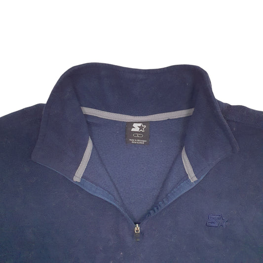 Mens Navy Starter  Quarter Zip Jumper