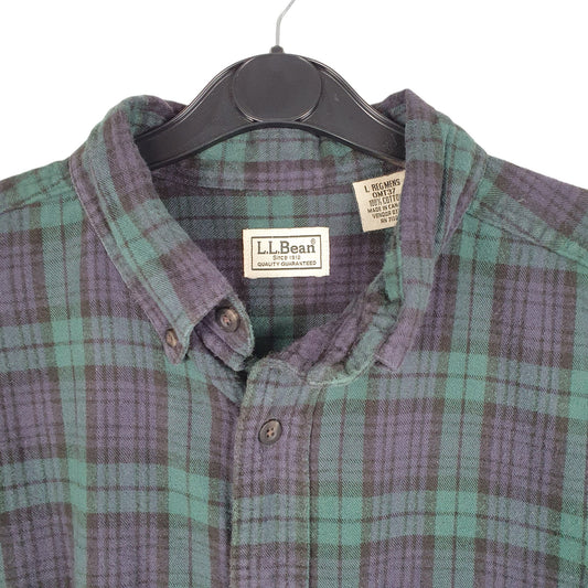 Mens Green L.L.Bean Flannel Overshirt Long Sleeve Shirt